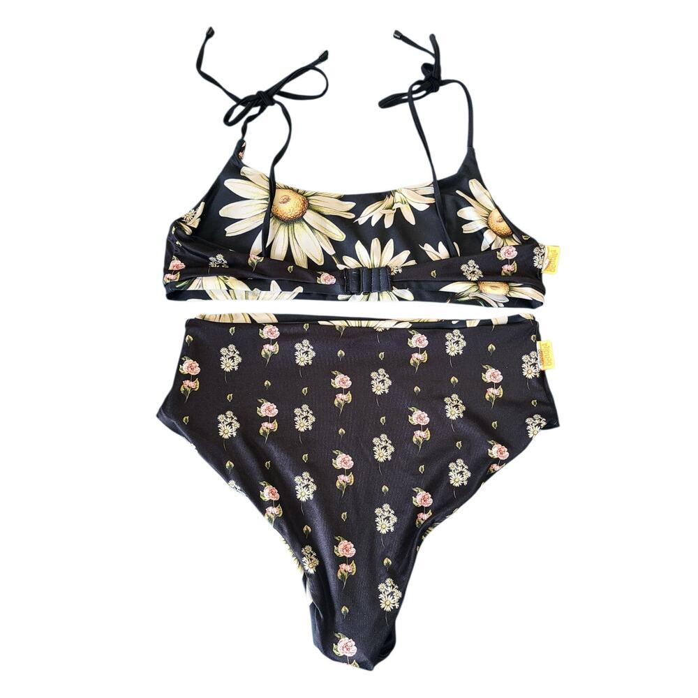 Agua Bendita Egle Moss Reversible Daisy Bikini Set Large L High Waisted Floral - Picture 4 of 8